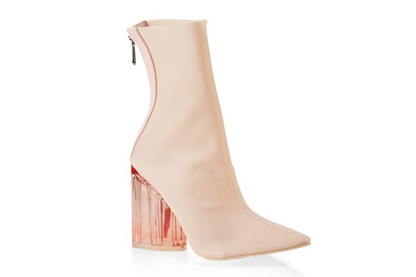 Lucite Block Heel Booties