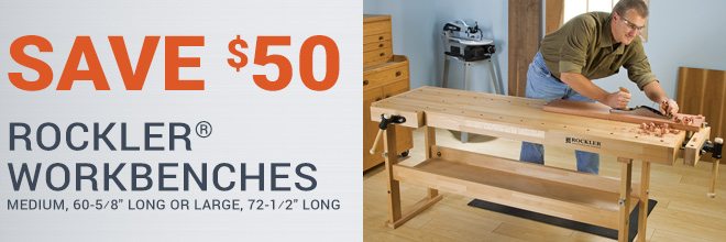 Save $50 on Rockler Workbenches Medium or Large