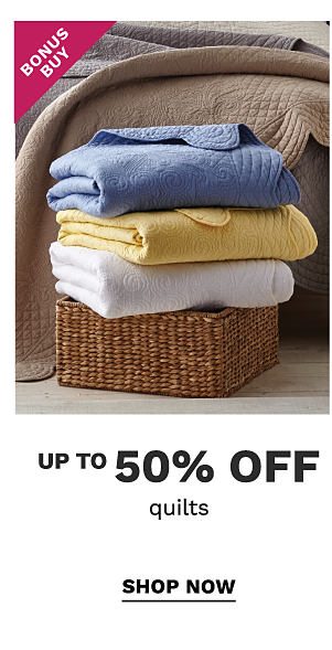 Bonus Buy - Up to 50% off quilts. Shop Now.