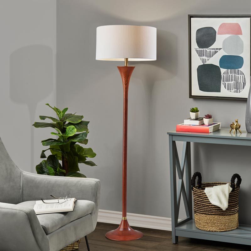 Mid-Century Wood Floor Lamp