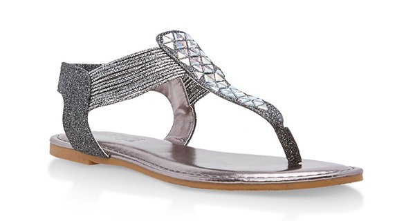 Rhinestone Strap Thong Sandals