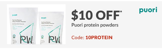 $10 off* Puori protein powders