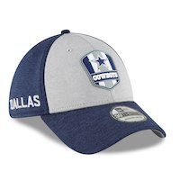 Men's Dallas Cowboys New Era Heather Gray/Navy 2018 NFL Sideline Road Official 39THIRTY Flex Hat