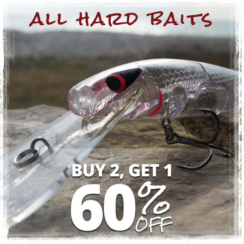 Buy 2, Get 1 at 60% off on all Hard Baits!