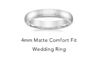 4mm Matte Comfort Fit Wedding Ring
