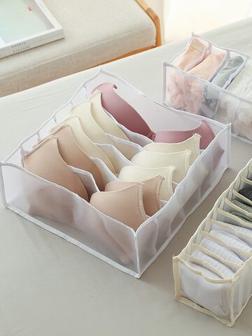 Practical Multi-grids Underwear Storage Box Sock Bra Underpant Organizer Lattice Mesh Drawer Tidy Divider