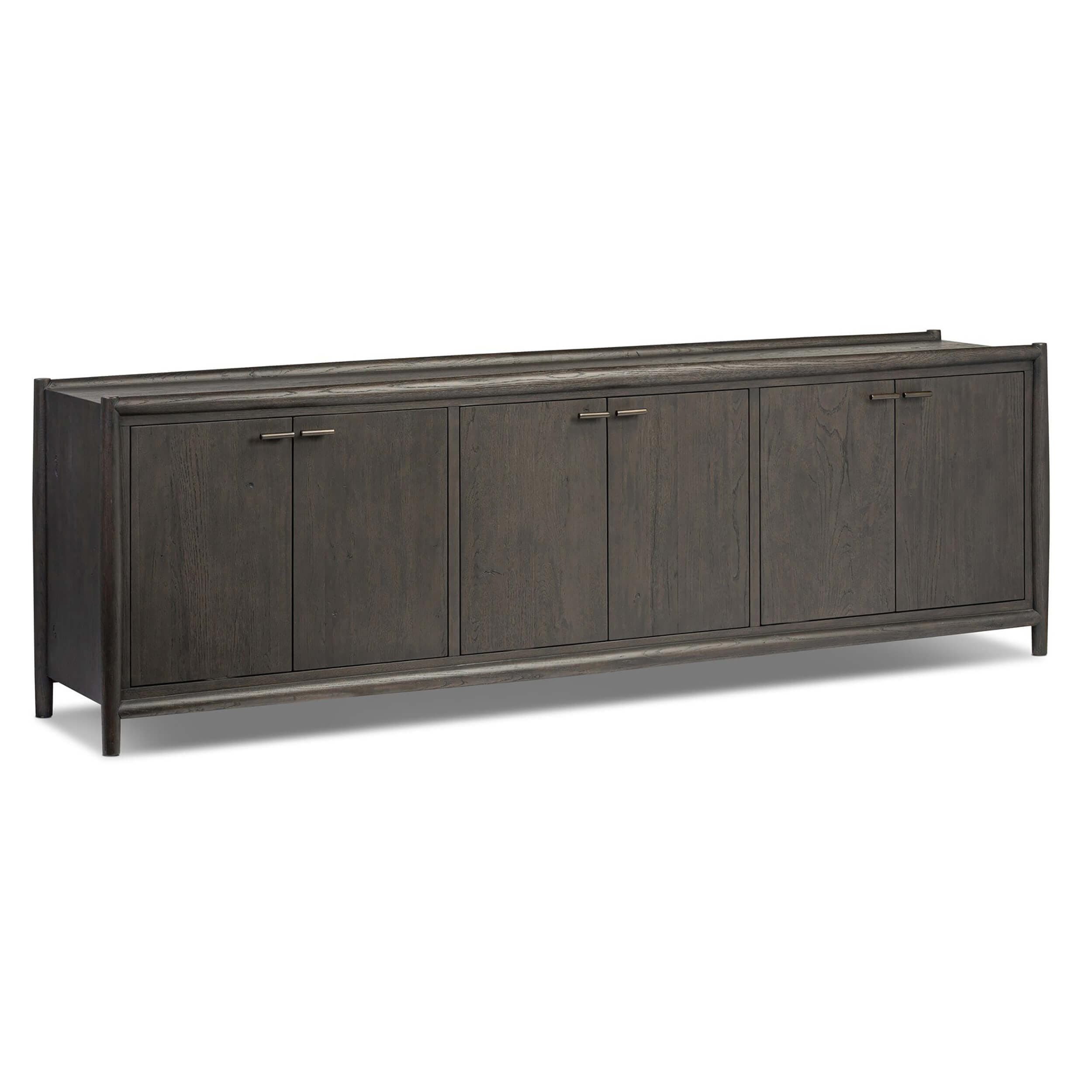 Image of Glenview 6 Door Sideboard, Cracked Smoked Black