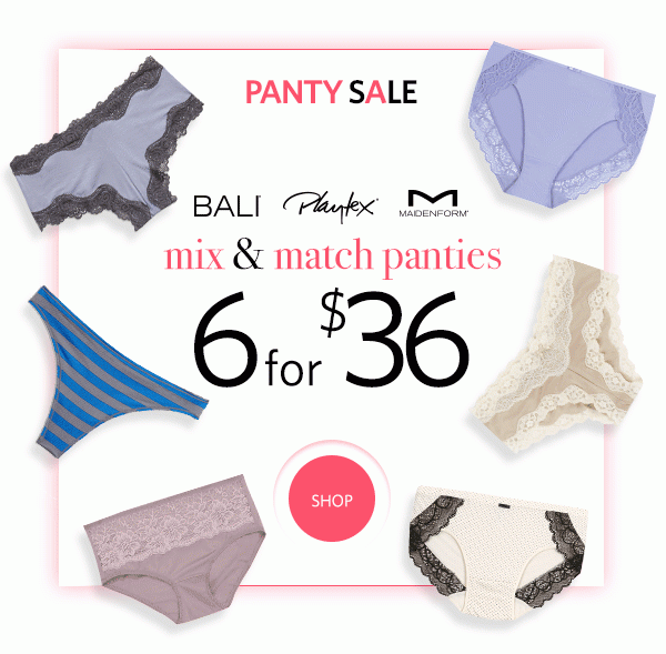 Shop Semi Annual Panty Sale - Turn on your images