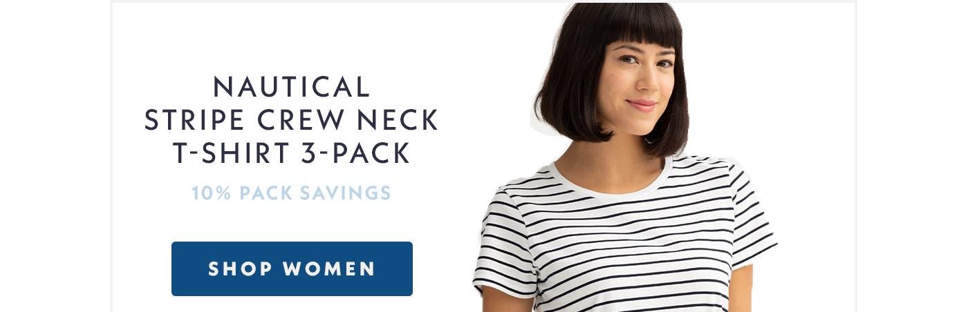 Nautical Stripe Crew Neck T-Shirt 3-Pack. Shop Women.
