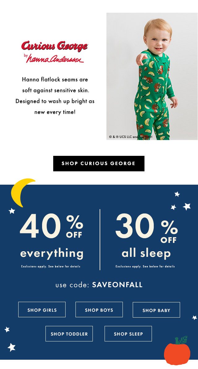 Forty percent off everything. Thirty percent off all sleep
