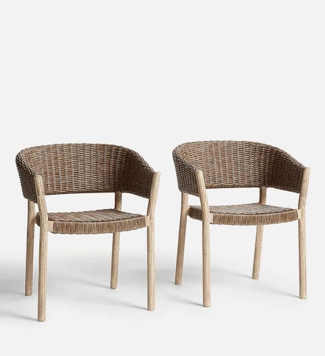 Croft Collection Burford Garden Woven Dining Chairs