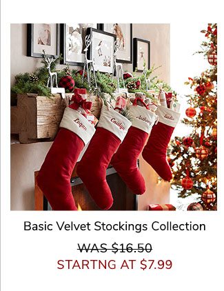 PB Basic Velvet Stockings Red With Ivory Cuff