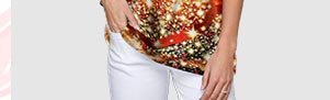 Cold Shoulder Half Sleeve Printed T Shirt 