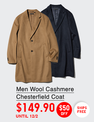 PDP6 - MEN WOOL CASHMERE CHESTERFIELD COAT