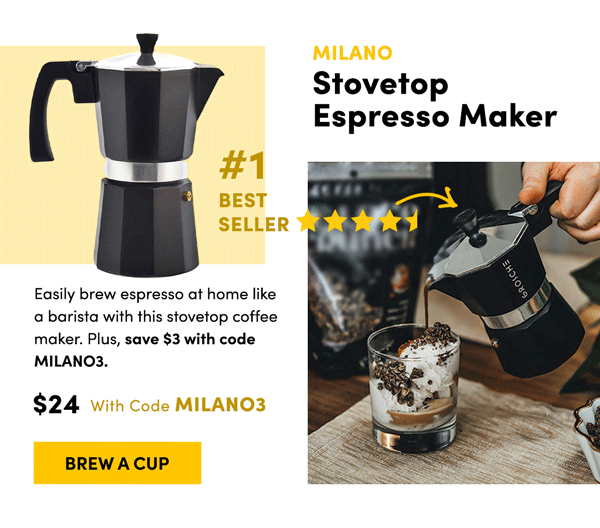 MILANO Stovetop Espresso Maker | Brew A Cup