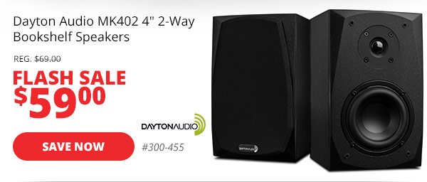 Dayton Audio MK402 4in 2-Way Bookshelf Speaker Pair