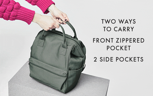 TWO WAYS TO CARRY || FRONT ZIPPERED POCKET || 2 SIDE POCKETS