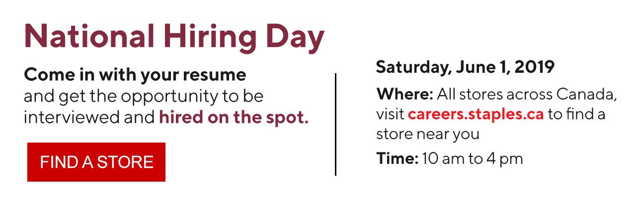 National Hiring Day. | FIND A STORE