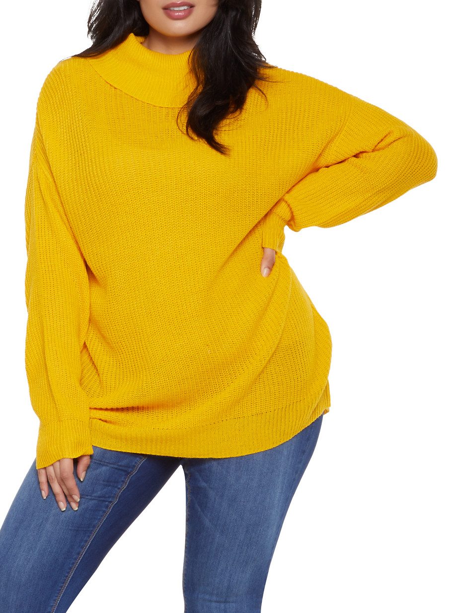 Plus Size Knit Turtleneck Sweater