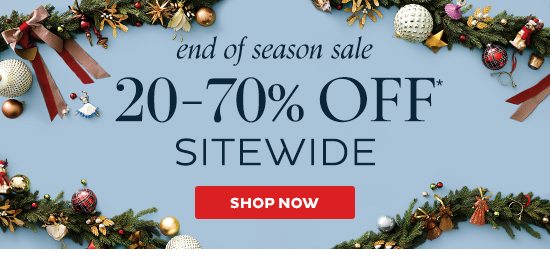 End Of Season Sale - 20-70% Off Sitewide