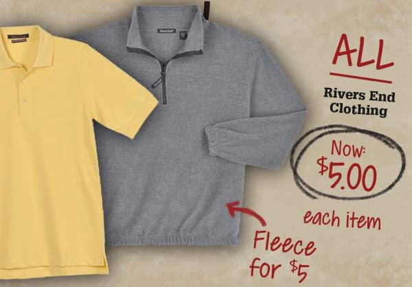 ALL Rivers End Clothing Now $5.00 each item