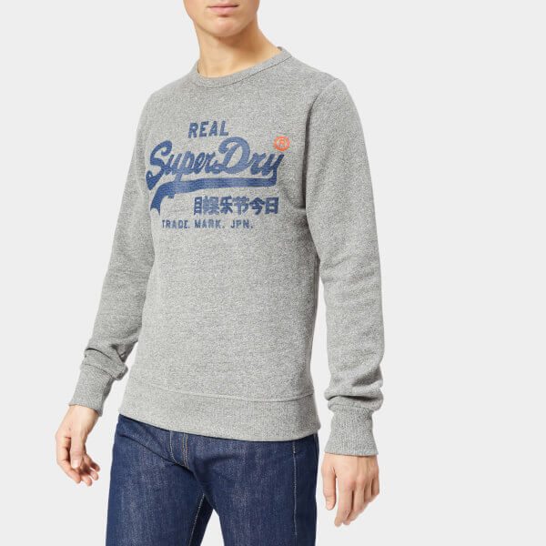 Superdry Men's Vintage Logo Panel Stripe Crew Neck Sweatshirt