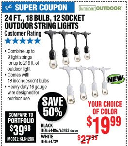 View 24 Ft. 12 Bulb Outdoor String Lights