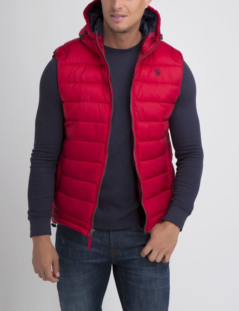 SMALL CHANNEL HOODED PUFFER VEST