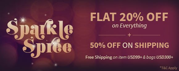 Sparkle Spree: Flat 20% Off & 50% Off on Shipping. Shop!