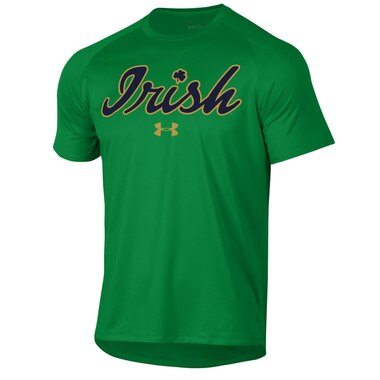 Under Armour Notre Dame Fighting Irish Green Script School Logo Tech 2.0 Performance T-Shirt