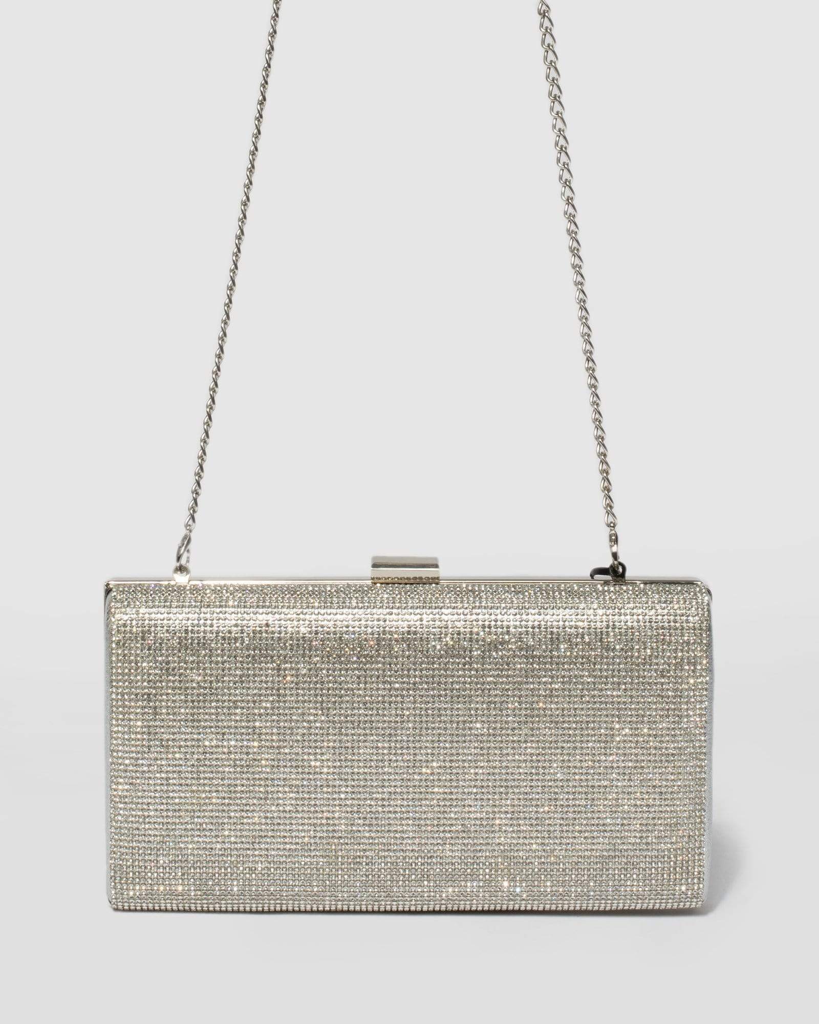 Image of Silver Margot Hardcase Clutch Bag