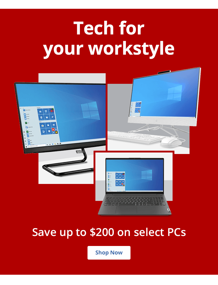 Save up to $220 on select PCs 