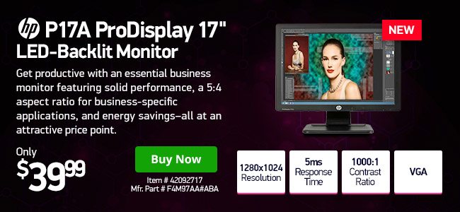 HP 17" ProDisplay P17A LED Monitor | 42092717 | Shop Now