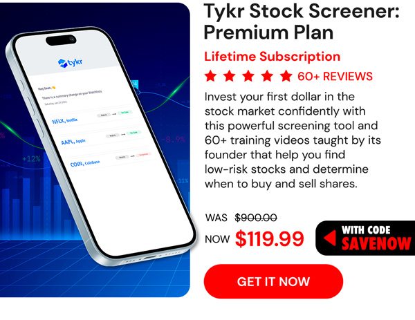 Stock Investing for Beginners + Tykr Stock: Lifetime Subscription