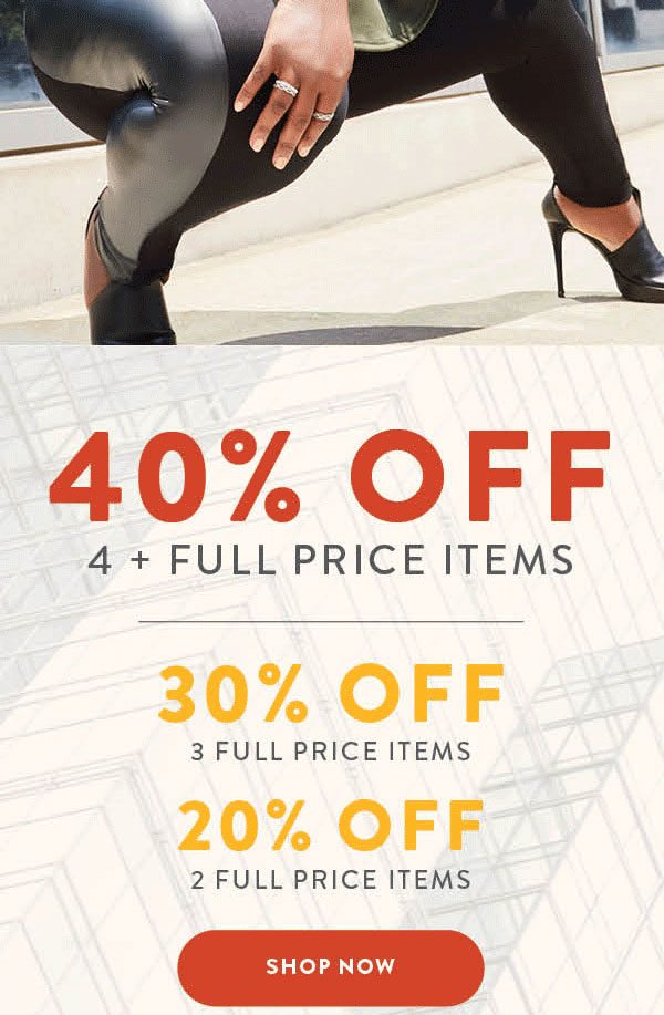 40% off 4+ Items, 30% off 3 Items, 20% off 2 Items