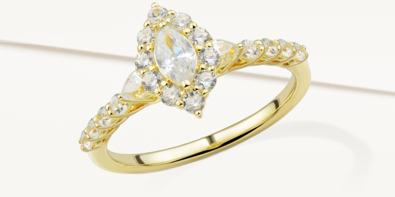 Marquise-Cut Diamond Engagement Ring 1 ct tw 14K Yellow Gold