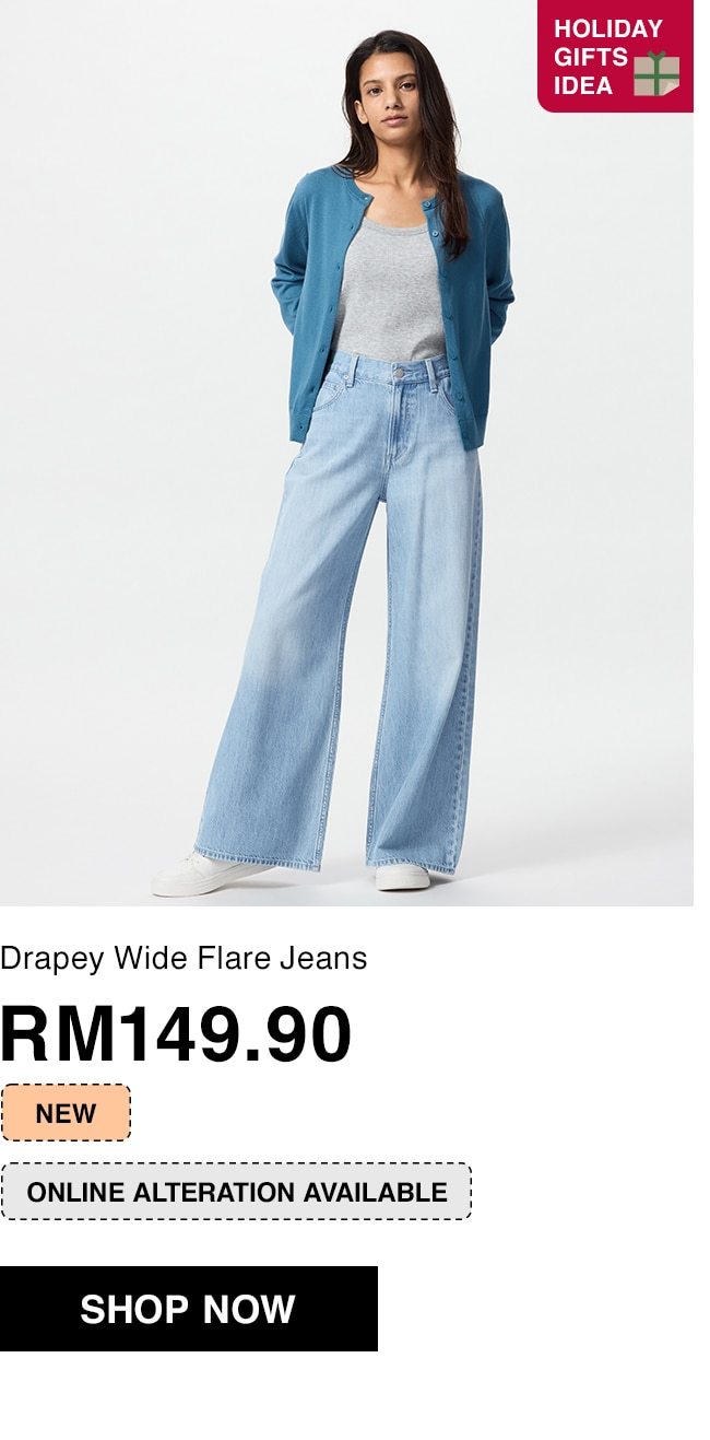 Drapey Wide Flare Jeans