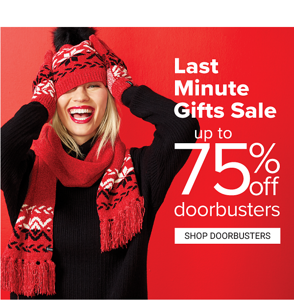 Last Minute Gifts Sale! Up to 70% off Doorbusters - Shop Doorbusters