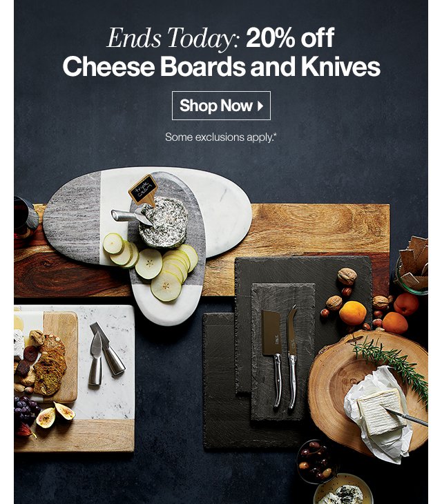 Ends Today: 20% off Cheese Boards and Knives