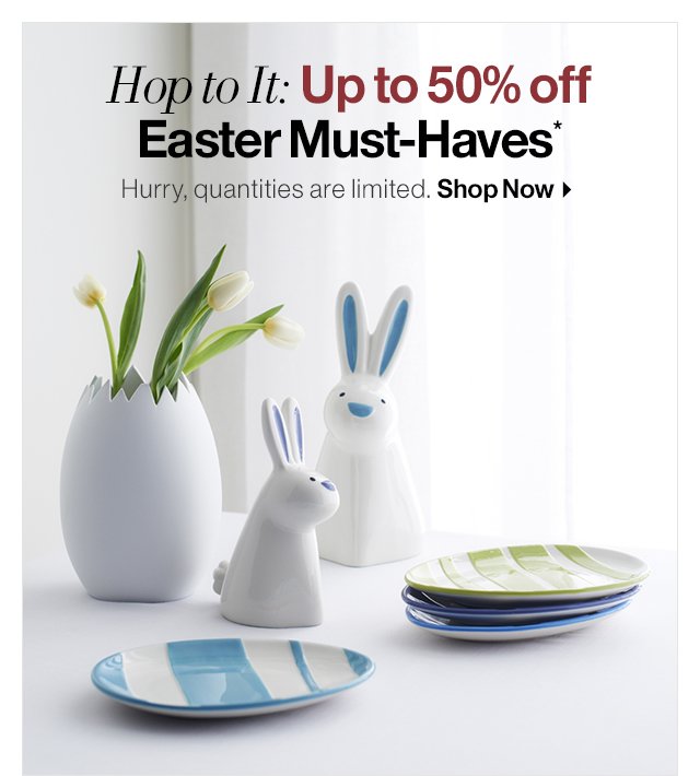 Up to 50% off Easter