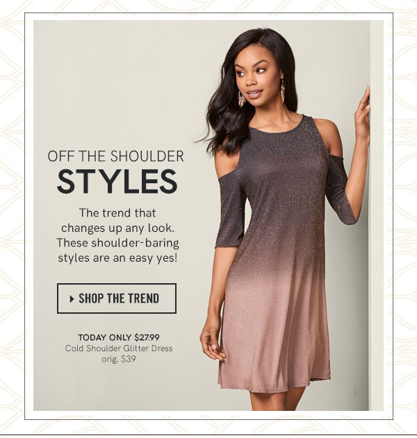 Trending - Off The Shoulder Styles - Shop The Trend!