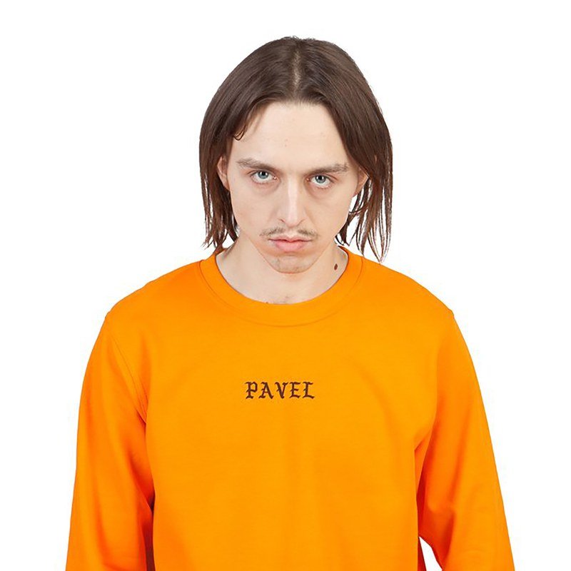 Tommy Cash in a "Pavel" T-shirt from his merch collection.