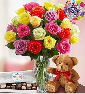 Happy Birthday Assorted Roses SHOP NOW 