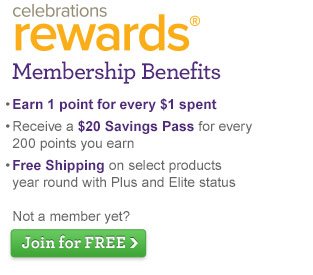 Fresh Rewards® Membership Benefits| -Earn 1 point for every $1 spent | -Receive a $20 Savings Pass for every 200 points you earn | -Free Shipping on select products year round with Plus and Elite status| Not a member yet? Join for FREE ›