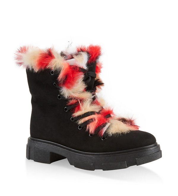 Faux Fur Trim Hiking Boots