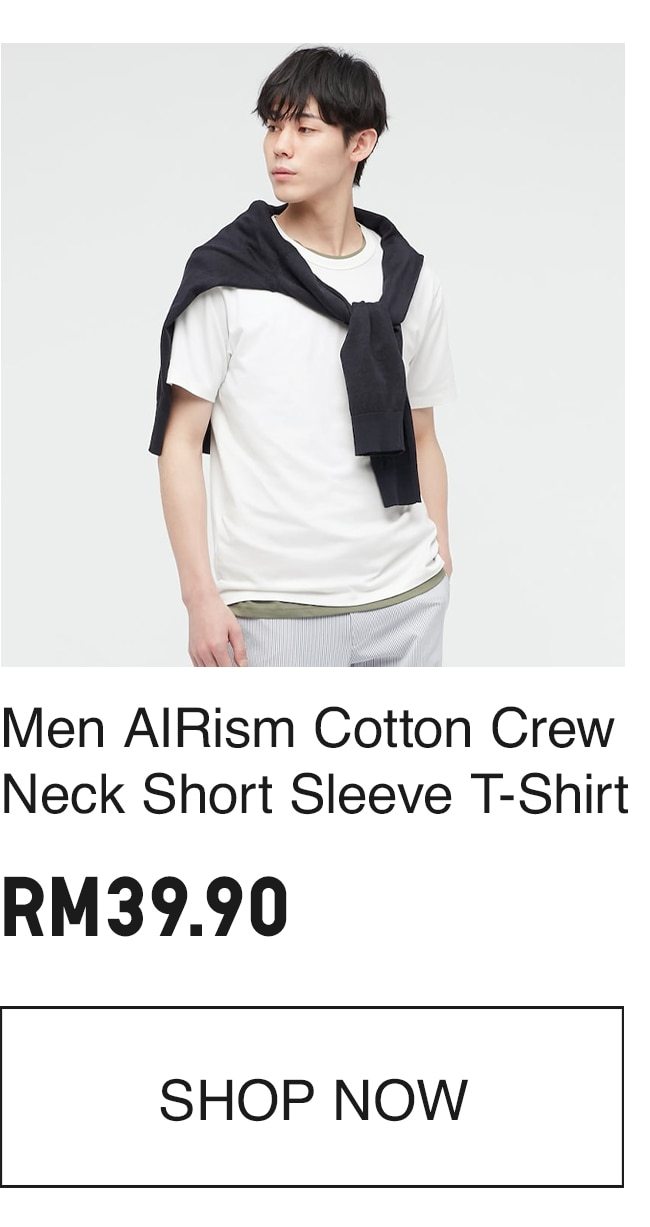 MEN AIRISM COTTON CREW NECK T-SHIRT