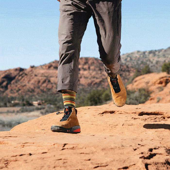 Shop Merino Hike Socks - hikers exploring various settings wearing colorful Darn Tough socks