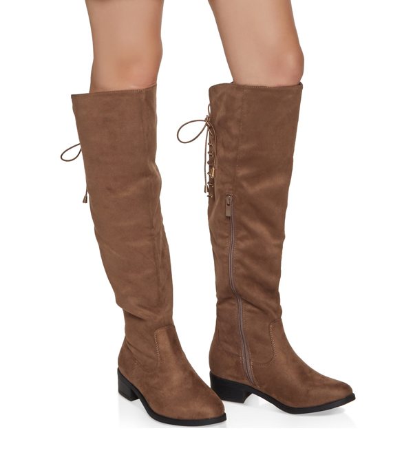 Lace Up Back Over the Knee Boots