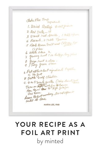 Your Recipe As A Foil Art Print