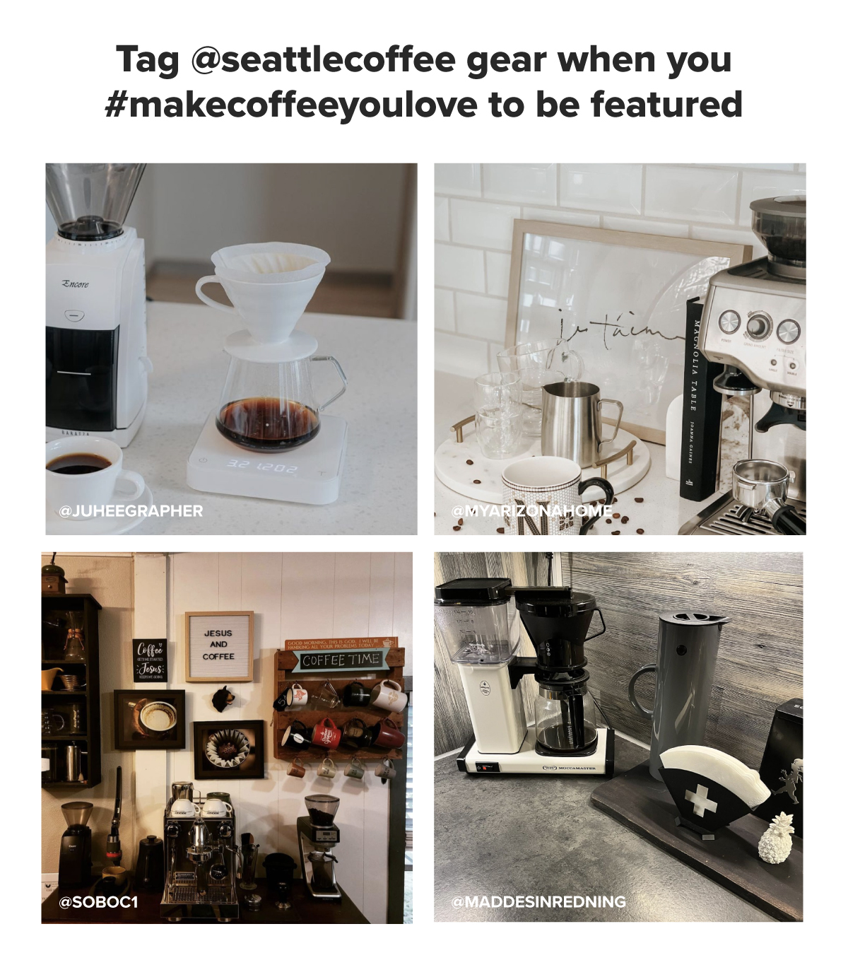 Tag @seattlecoffee gear when you #makecoffeeyoulove to be featured